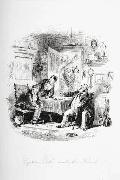 Il capitano Cuttle consola il suo amico, illustrazione da 